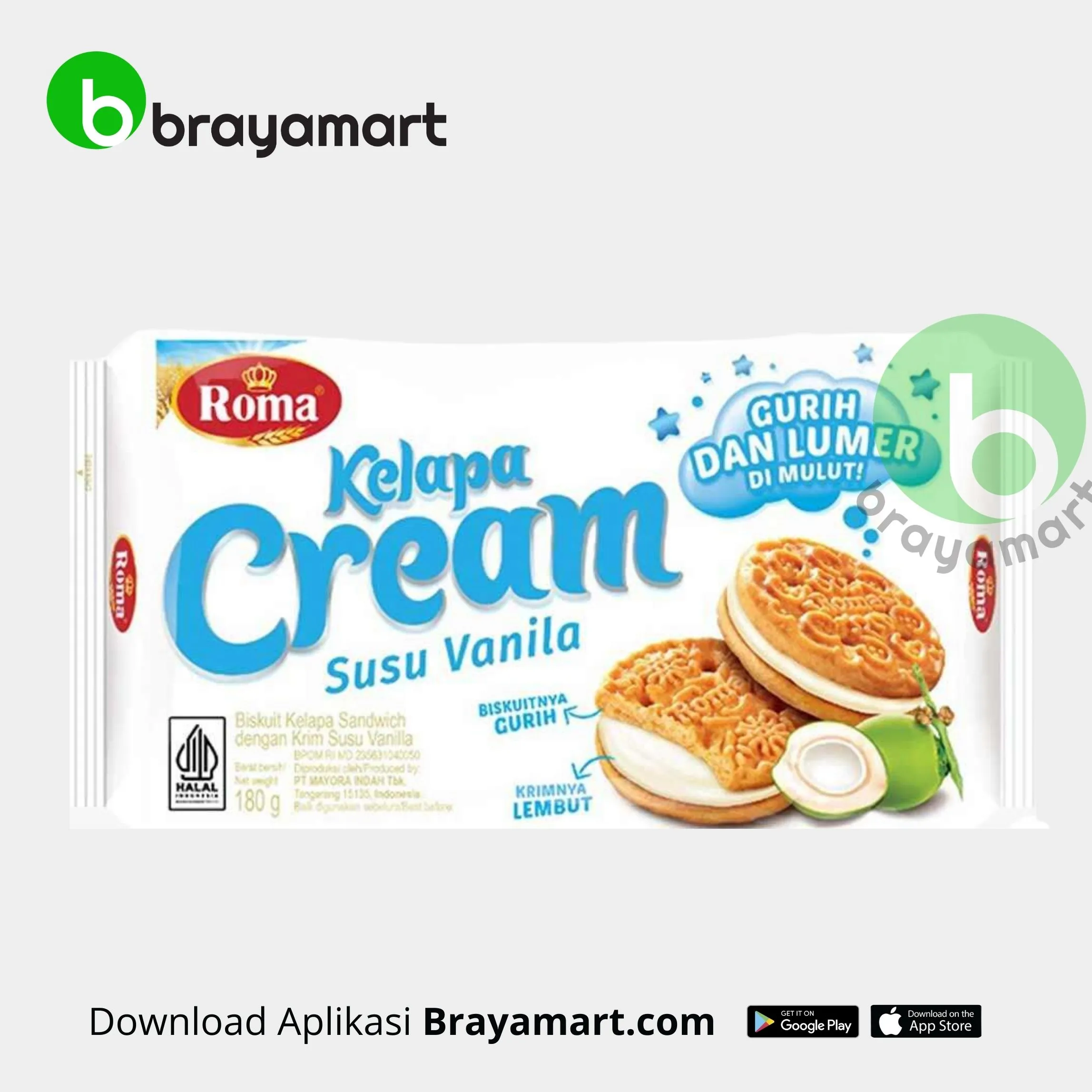 Roma Kelapa Cream Vanila 180 gr