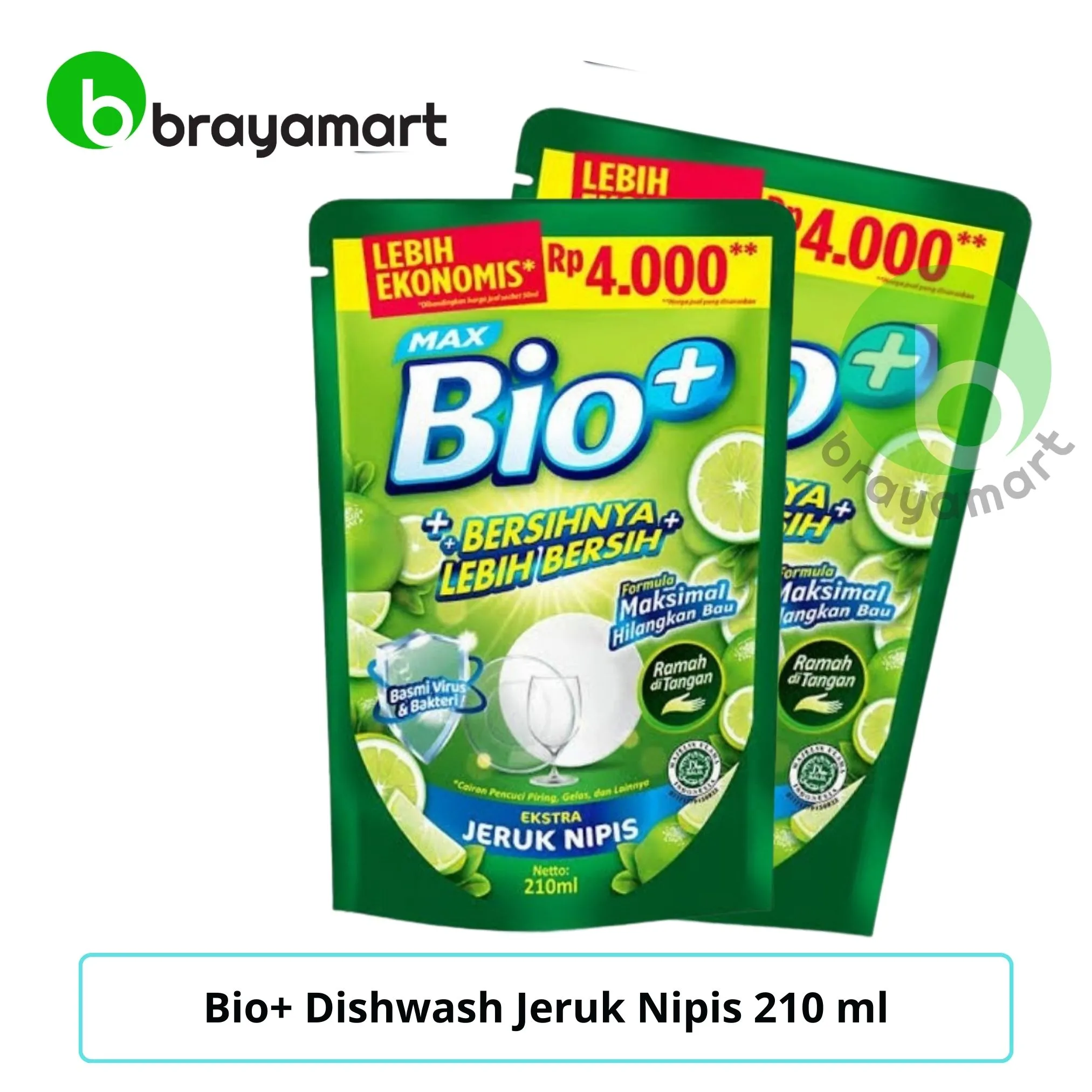 Bio+ Dishwash Jeruk Nipis 210 ml