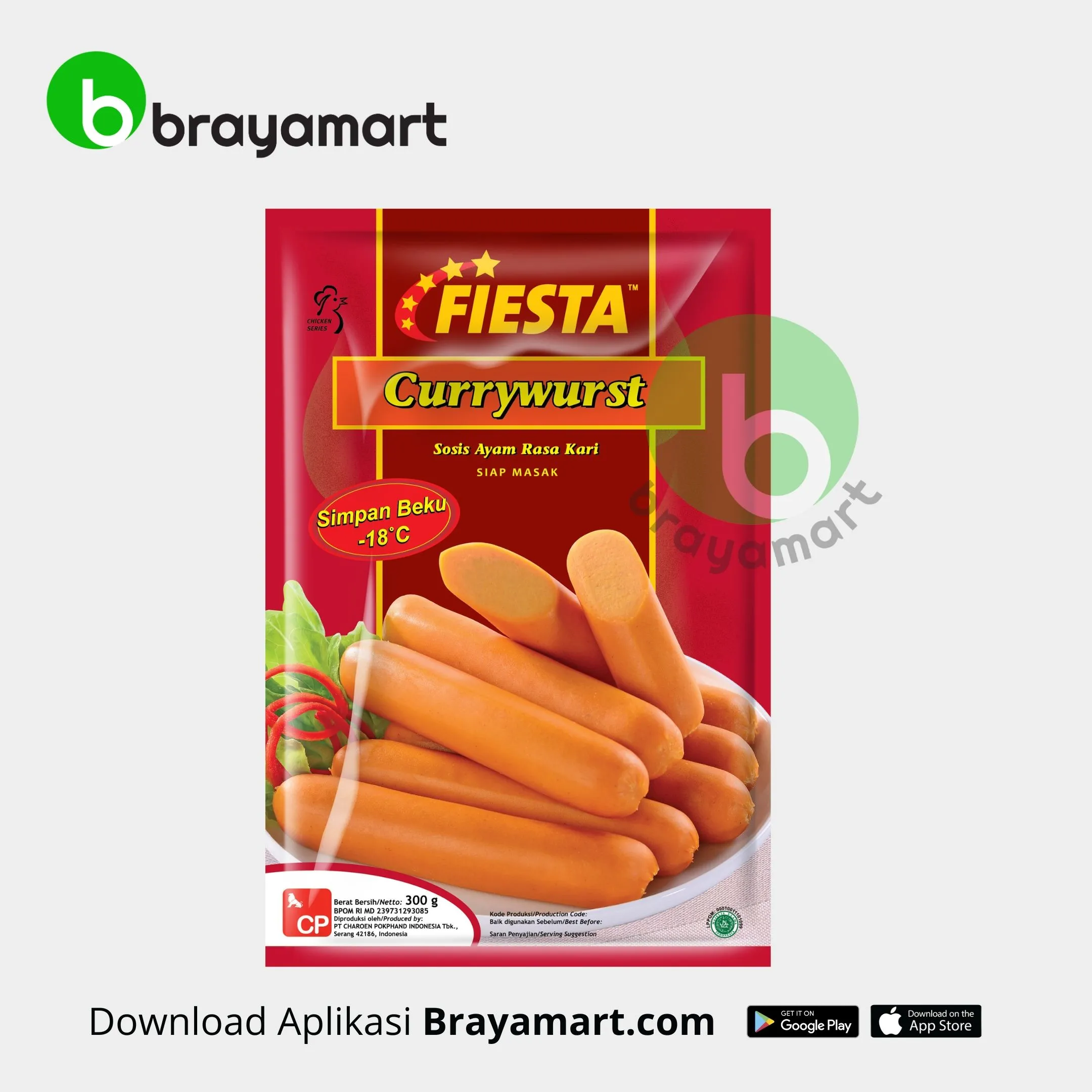 FIESTA CURRYWURST SAUSAGE 300GR