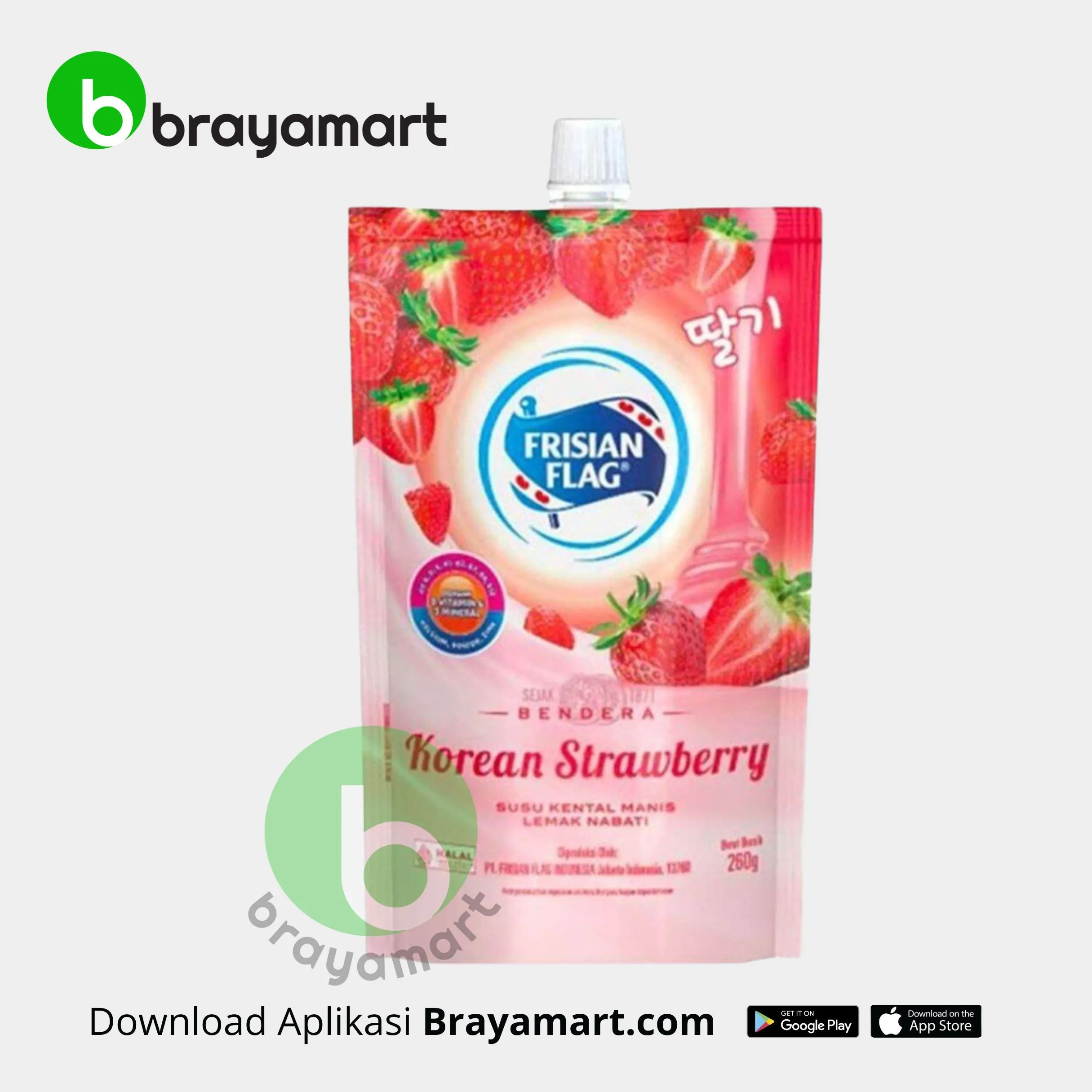 Frisian Flag Susu Kental Manis Korean Strawberry 260G