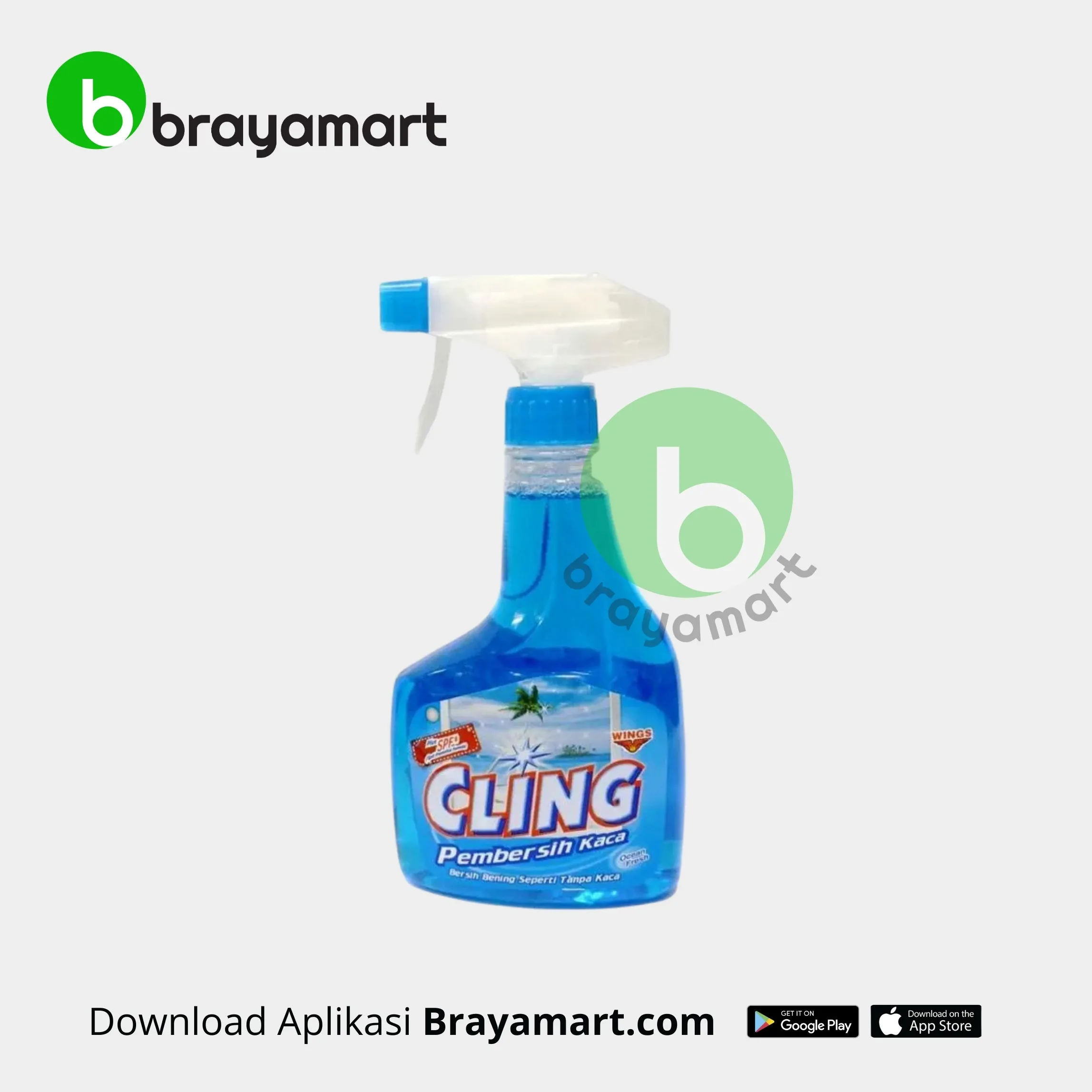 'Cling Pembersih Kaca Ocean Fresh Semprot 440 ml'