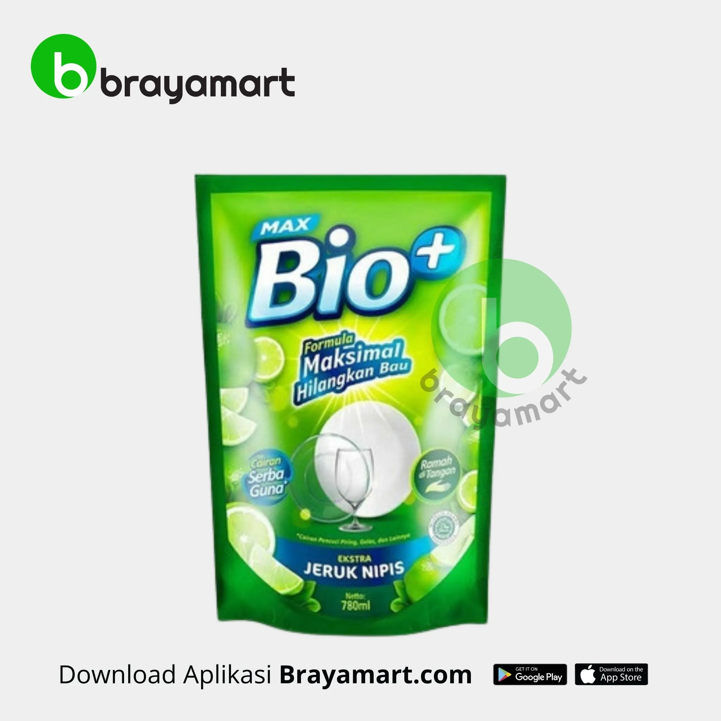 Bio+ Sabun Cuci Piring Jeruk Nipis Anti Bakteri Pouch 500 ml
