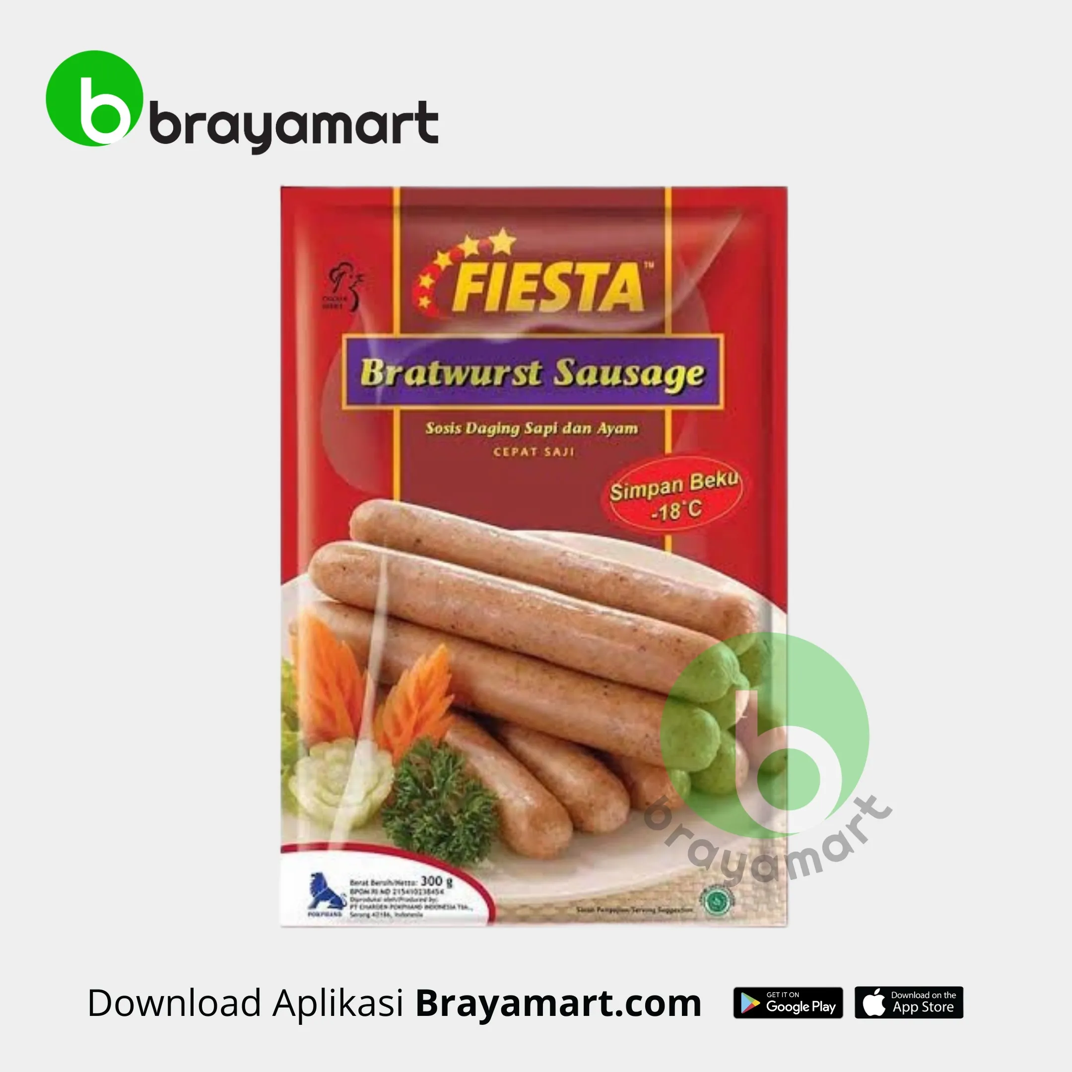 FIESTA BRATWURST SAUSAGE 300GR