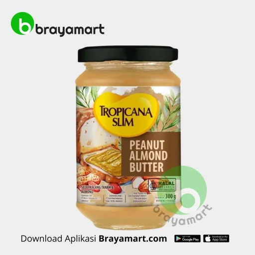 TROPICANA SLIM PEANUT ALMOND BUTTER 300GR