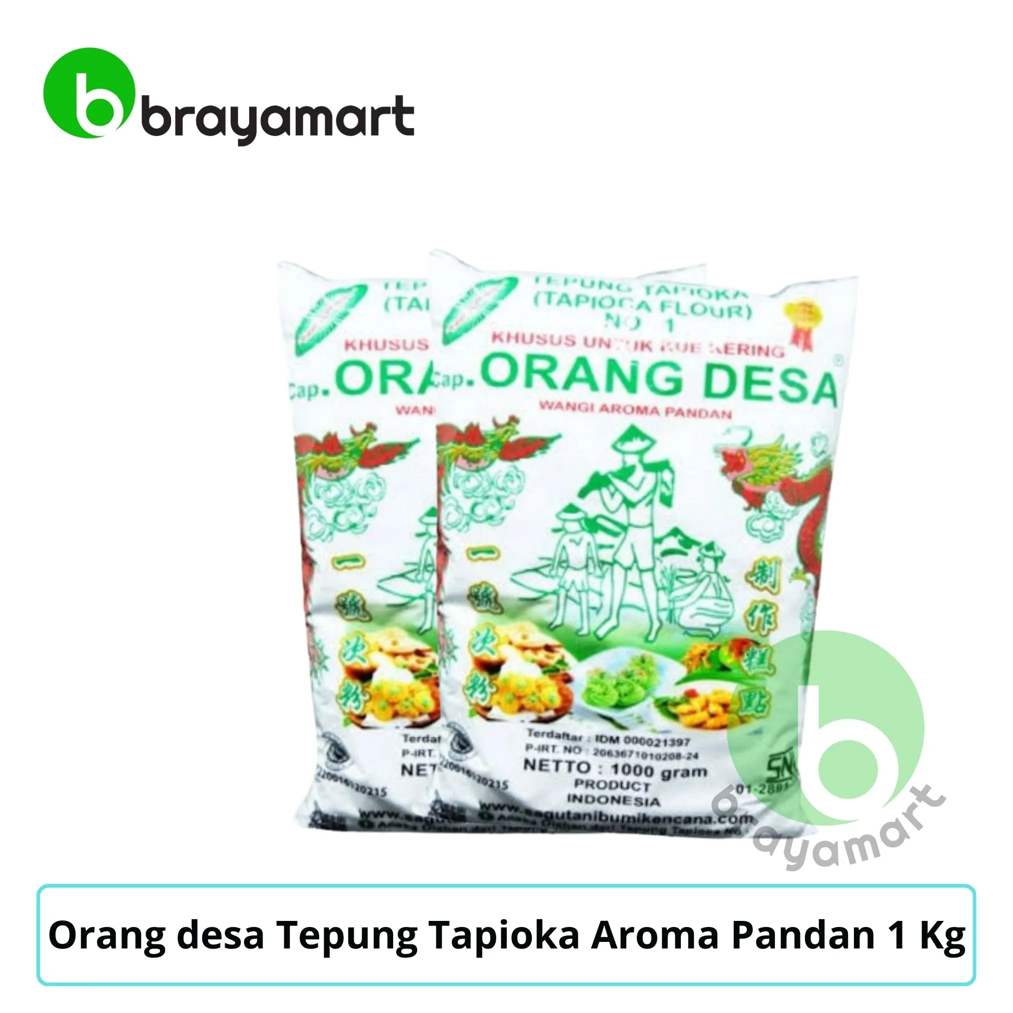 Orang desa Tepung Tapioka Aroma Pandan 1 Kg