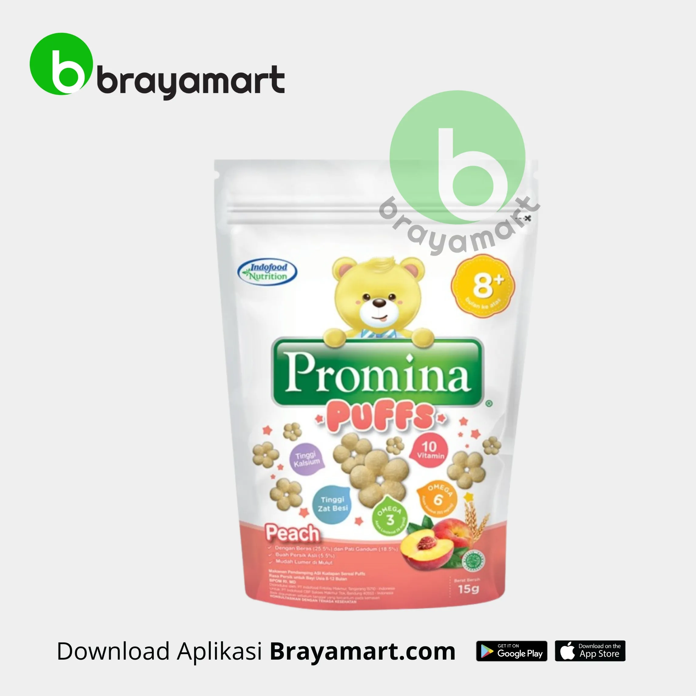 Promina Puffs Peach 15 Gram